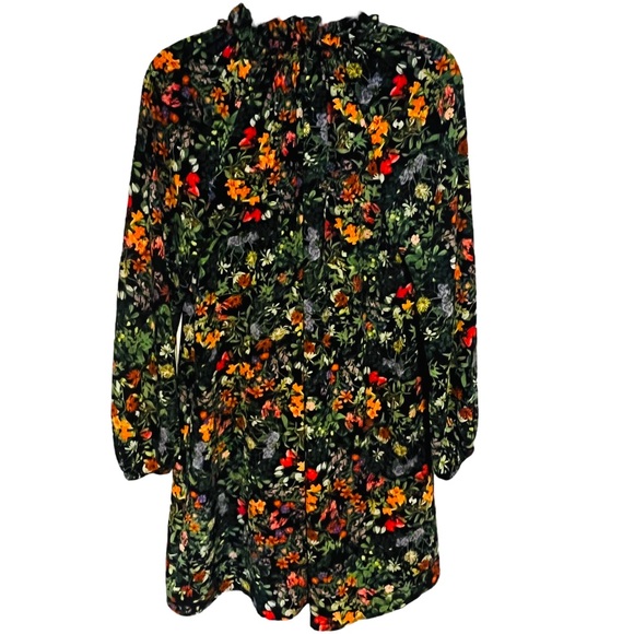 H&M | Black Floral Pattern Midi Dress | US Size 4 - Picture 4 of 10